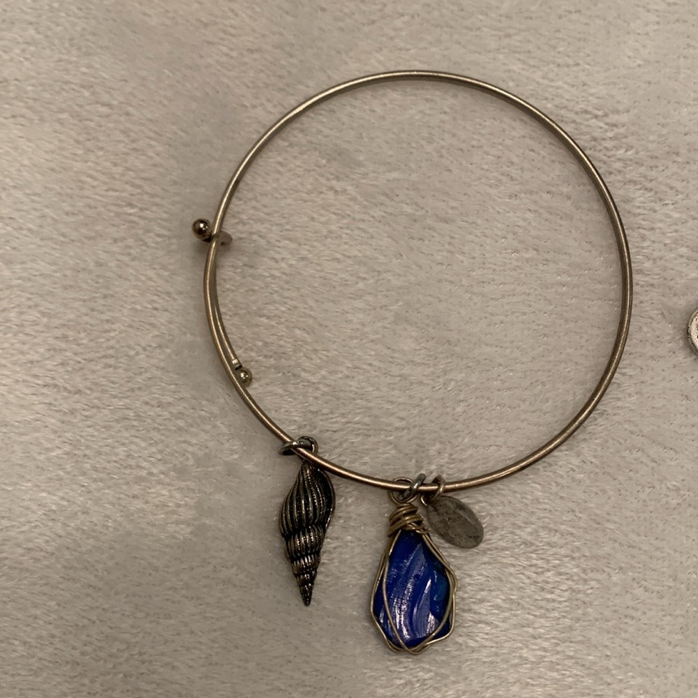 Alex and Ani Silver bracelets. Charm with initial D is not Alex and Ani. - Picture 2 of 4